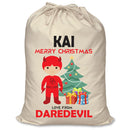 PERSONALISED Cartoon Inspired Super Hero Devil KAI - XL Children's Christmas Santa Sack CUSTOMISE Present