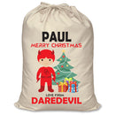PERSONALISED Cartoon Inspired Super Hero Devil PAUL - XL Children's Christmas Santa Sack CUSTOMISE Present