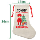 PERSONALISED Cartoon Inspired Super Hero Devil TOMMY HIGH QUALITY Large CHRISTMAS STOCKING - Any Name you want!