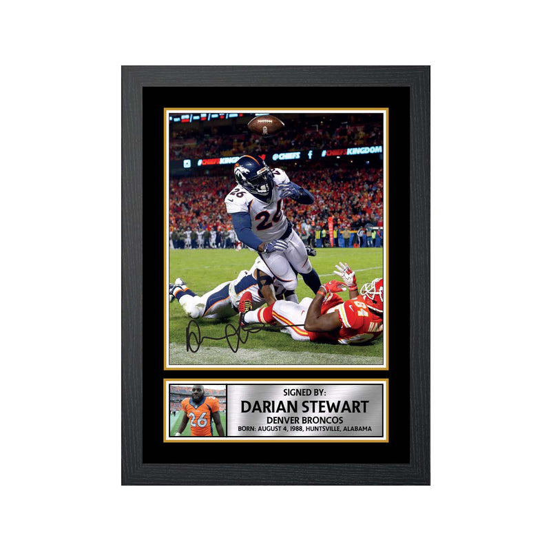 Darian Stewart Limited Edition Football Signed Print - American Footballer