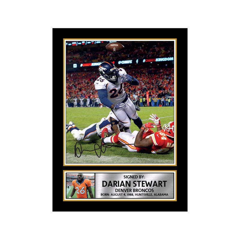 Darian Stewart Limited Edition Football Signed Print - American Footballer