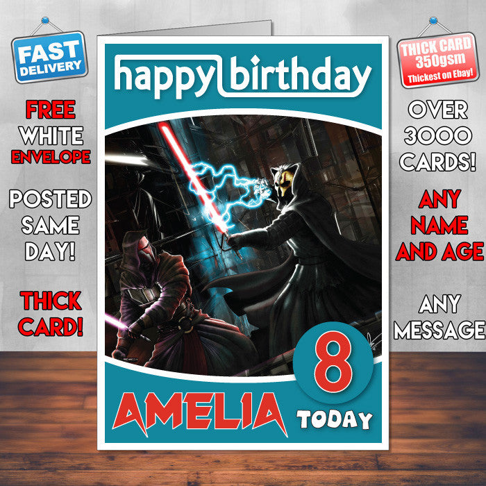 Personalised Dark Souls Inspired Style Game Kids Inspired Birthday Card (SA)