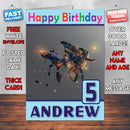 Dark Fish Theme Style Personalised Kids Inspired Movie Birthday Card (SA)