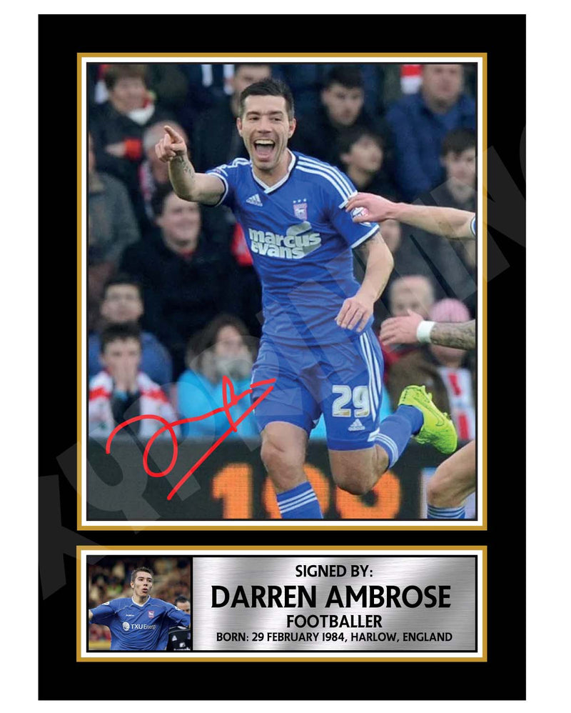 Darren Ambrose 2 Limited Edition Football Player Signed Print - Football