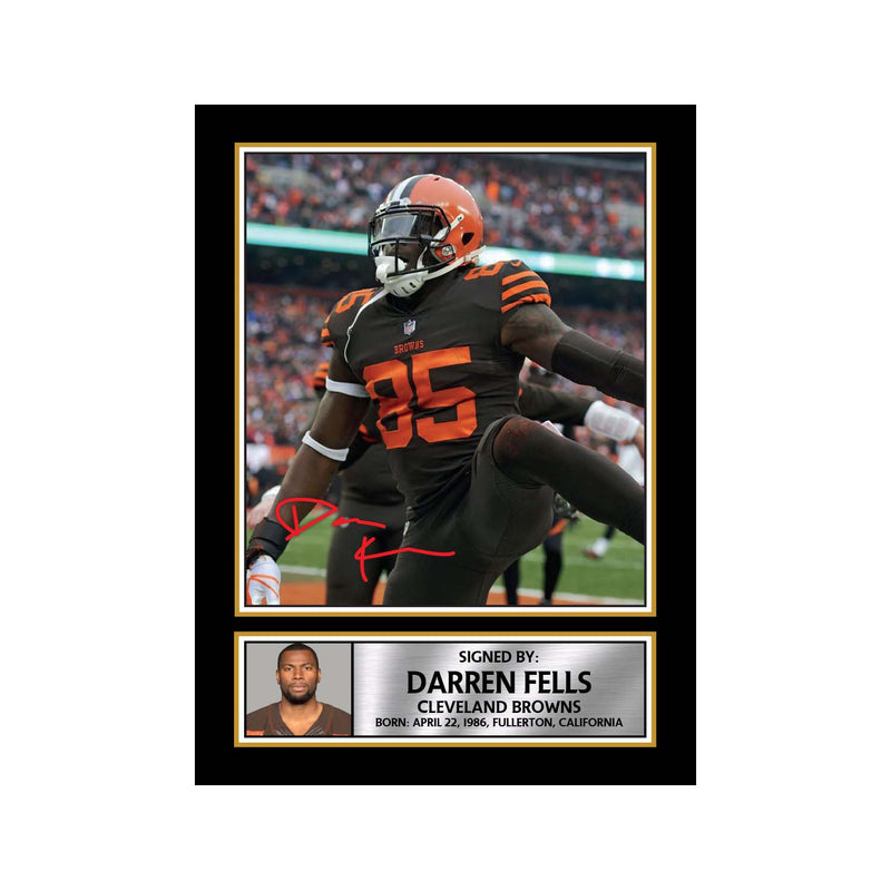 Darren Fells Limited Edition Football Signed Print - American Footballer