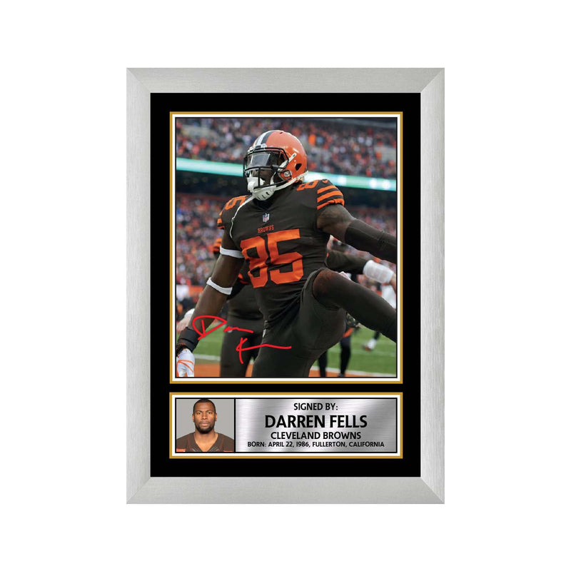 Darren Fells Limited Edition Football Signed Print - American Footballer