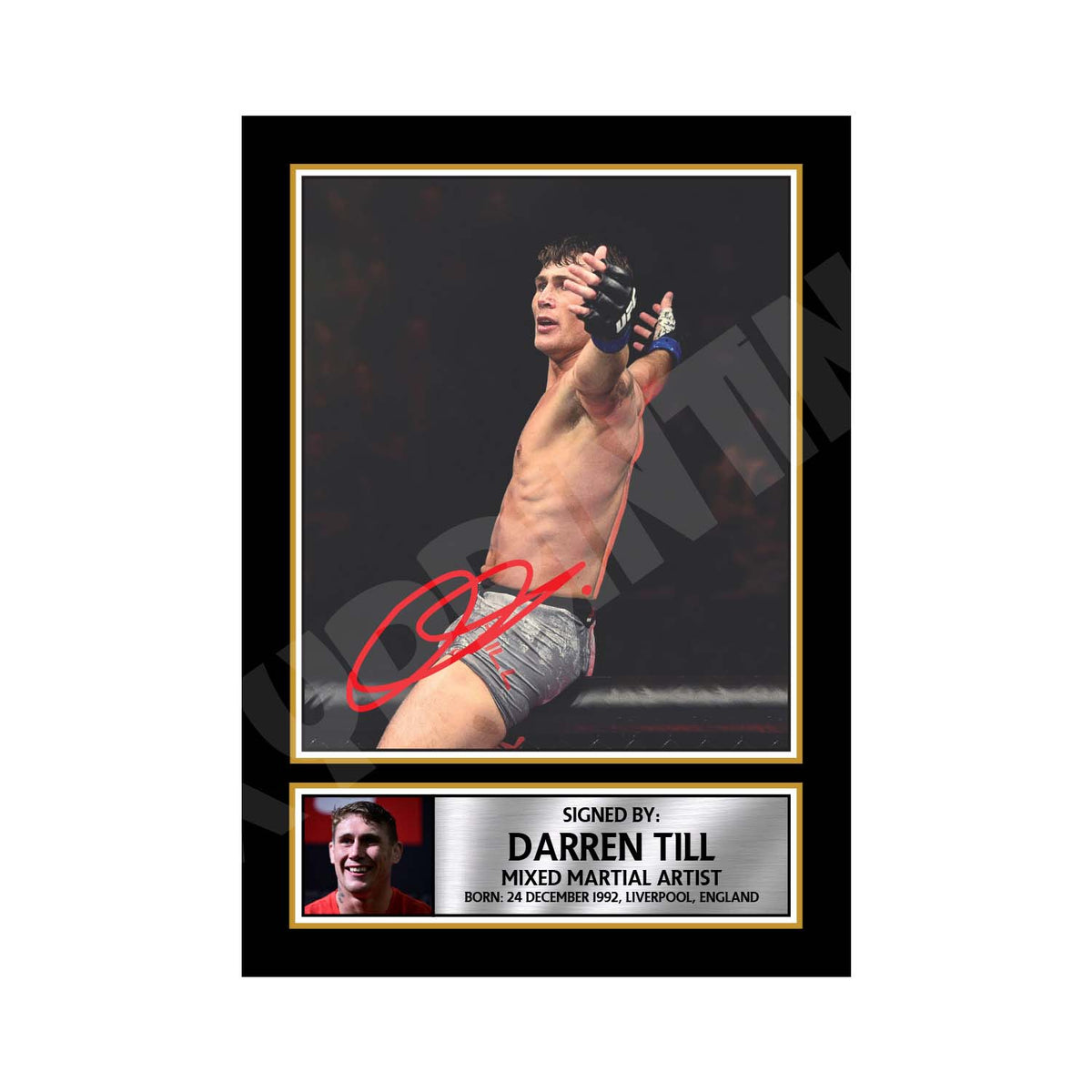 Darren Till 2 MMA Wrestler Printed Signature Print – MMA Wrestling – Reproduction Print