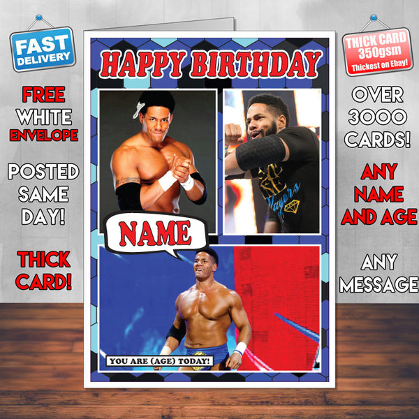 Darren Young KE Inspired Style Personalised Wrestling WWE Birthday Card