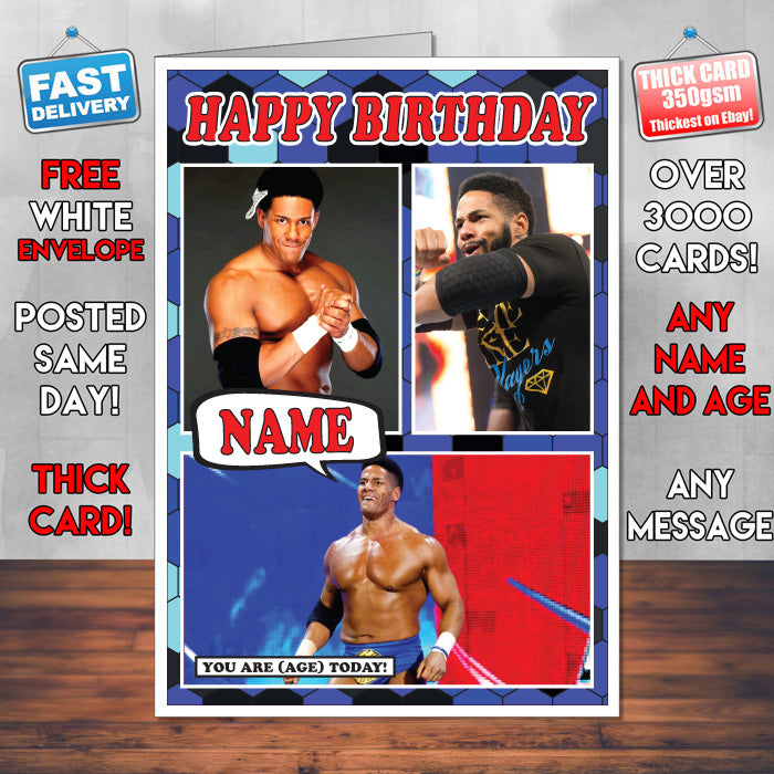 Darren Young KE Inspired Style Personalised Wrestling WWE Birthday Card