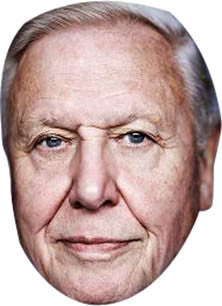 David Attenborough TV STAR Celebrity Face Mask Fancy Dress Cardboard Costume Mask