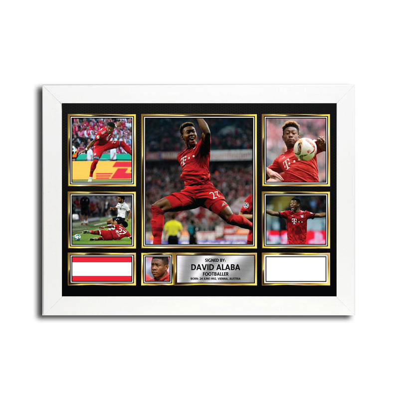 David Alaba MC1574  - Black Frame Autographed Football Poster