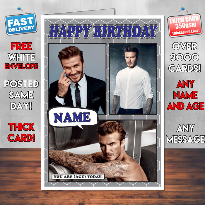 David Beckham Personalised Celebrity Birthday Card New 2017