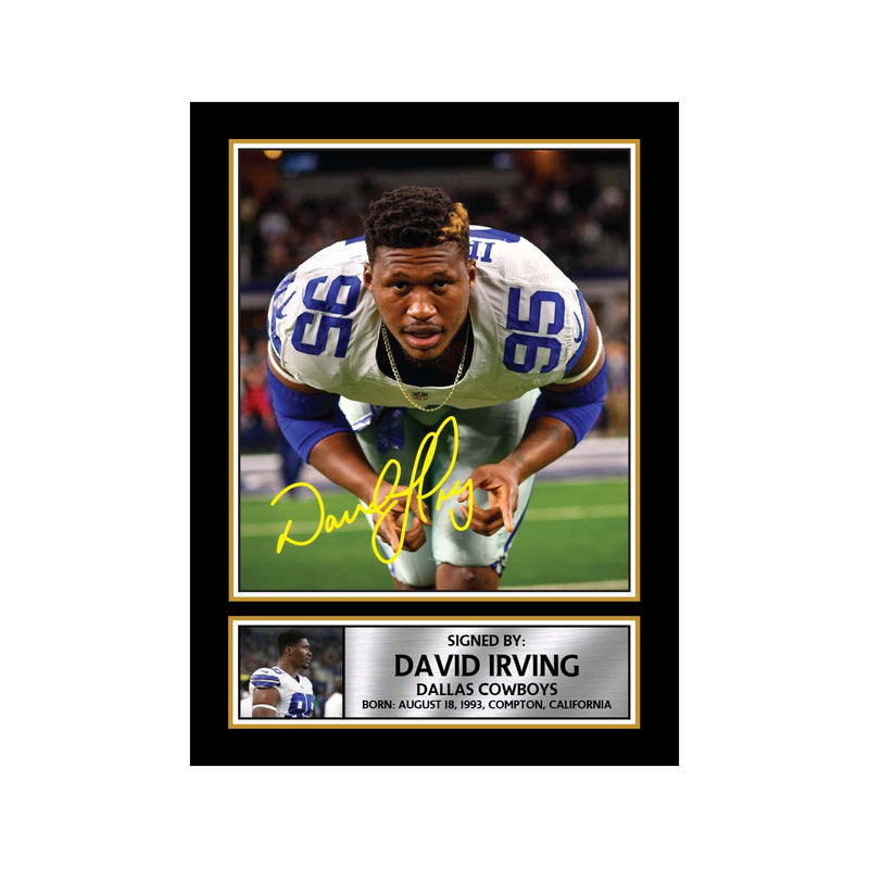 David Irving 2 Limited Edition Football Signed Print - American Footballer