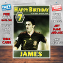 David Villa Theme Inspired Kids Inspired Adult Personalised Sports Birthday Card (SA)