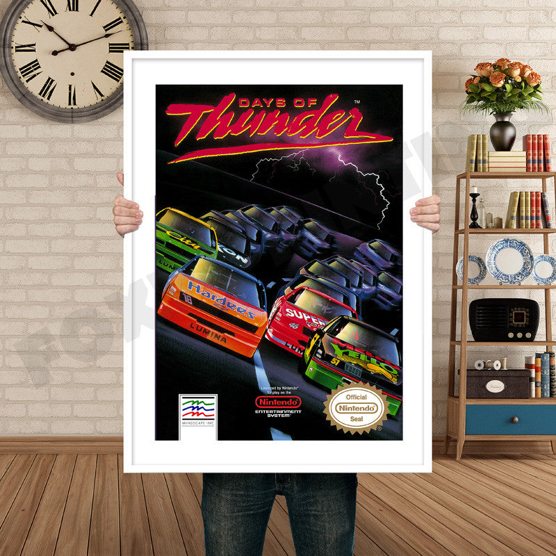 Days Of Thunder Retro GAME INSPIRED THEME Nintendo NES Gaming A4 A3 A2 Or A1 Poster Art 191