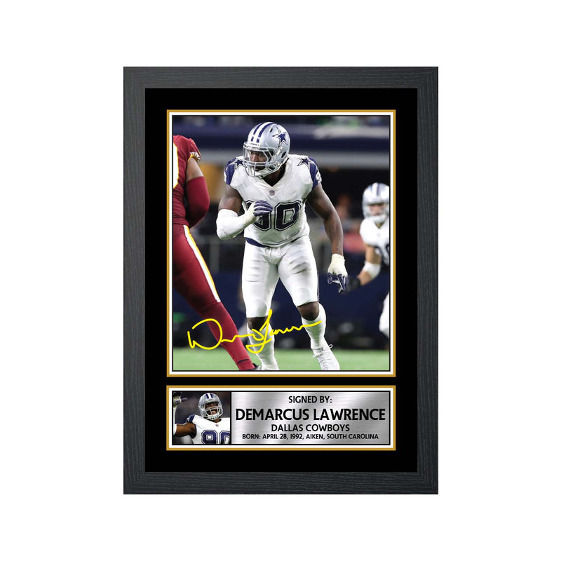 DeMarcus Lawrence 2 Limited Edition Football Signed Print - American Footballer