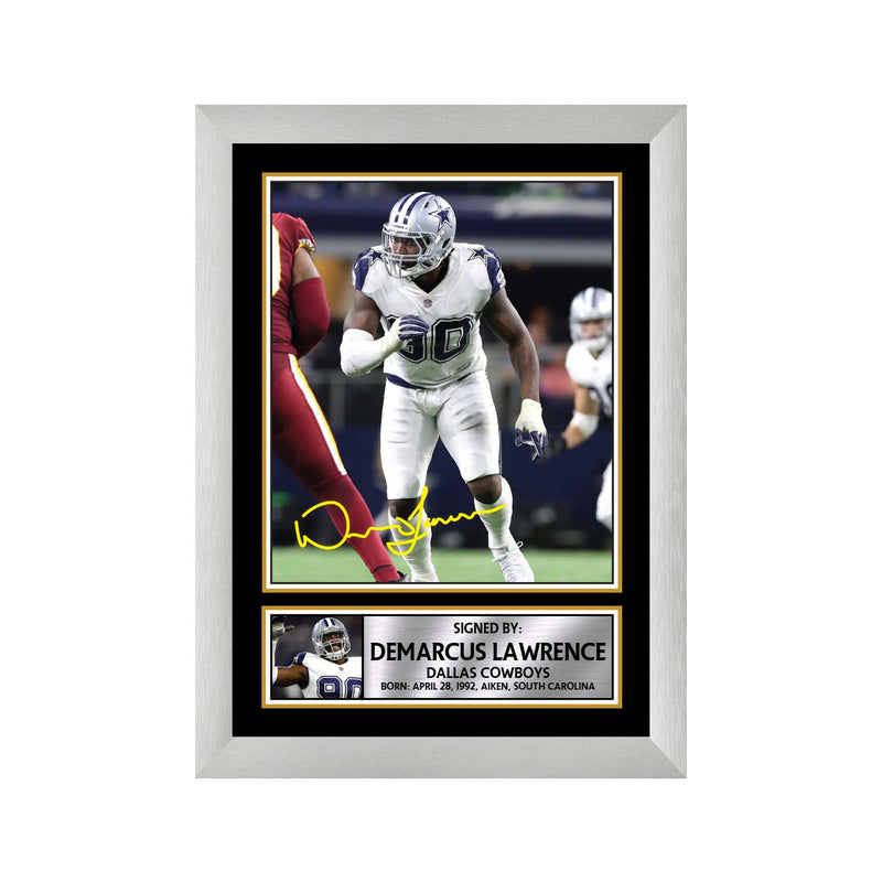 DeMarcus Lawrence 2 Limited Edition Football Signed Print - American Footballer