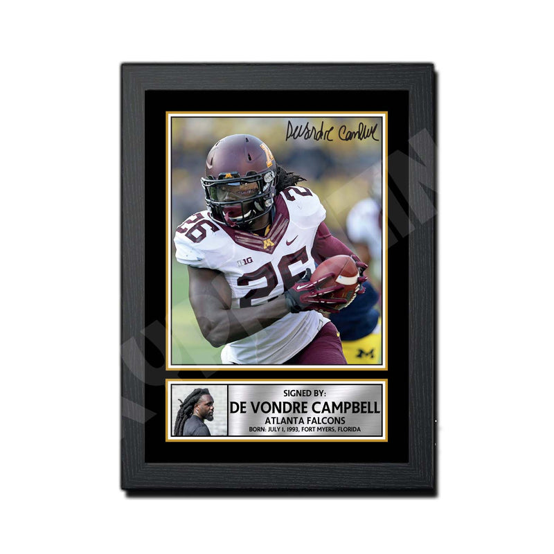De Vondre Campbell 2 Limited Edition Football Signed Print - American Footballer