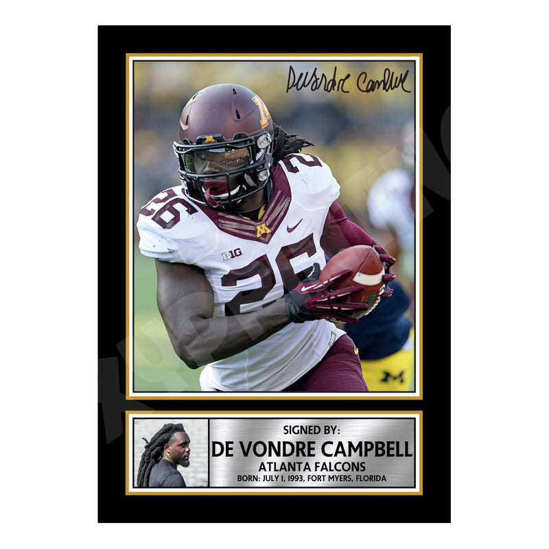 De Vondre Campbell 2 Limited Edition Football Signed Print - American Footballer