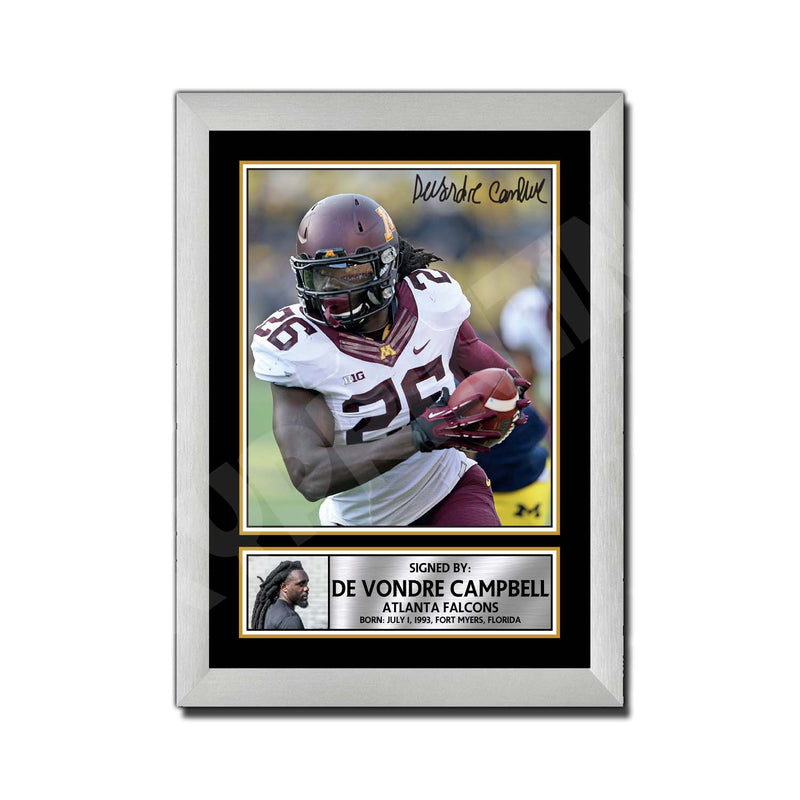 De Vondre Campbell 2 Limited Edition Football Signed Print - American Footballer