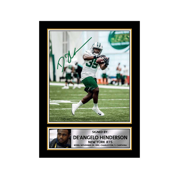 De'Angelo Henderson American Football Printed Signature Print
