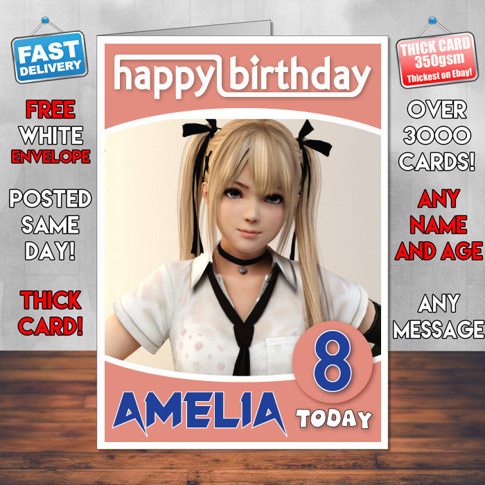 Personalised Dead Or Alive Inspired Style Game Kids Inspired Birthday Card (SA)