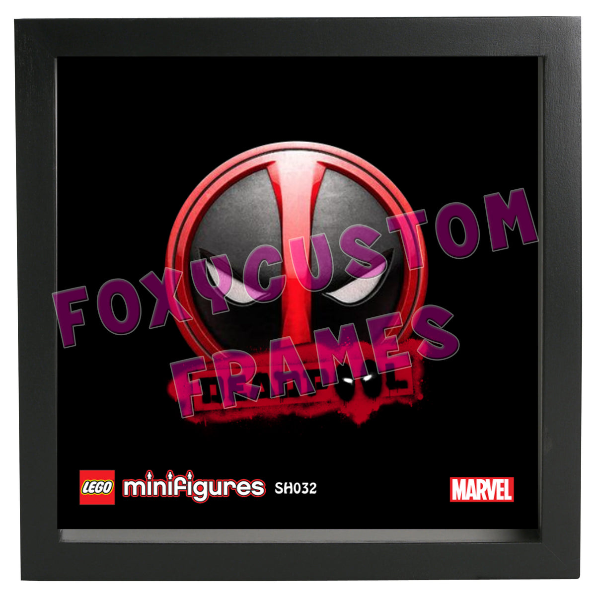 Deadpool Lego Display Case - Minifigure Display Background and Frames
