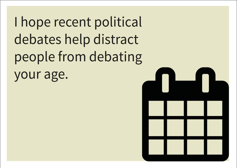 Debating Your Age INSPIRED Adult Personalised Birthday Card Birthday Card