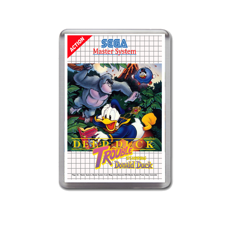 Deep Duck Trouble Sega Master System Game Inspired Fridge Magnet