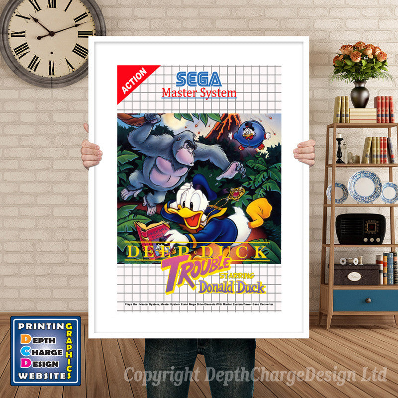 Deep Duck Trouble Inspired Retro Gaming Poster A4 A3 A2 Or A1