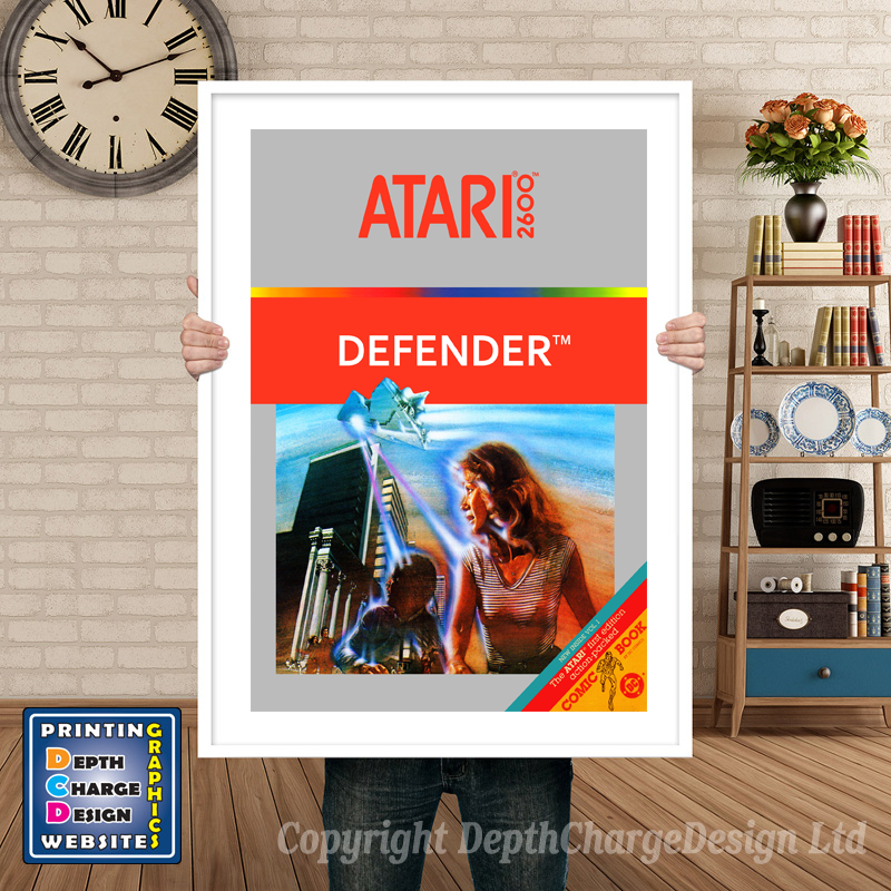 Defender - Atari 2600 Inspired Retro Gaming Poster A4 A3 A2 Or A1