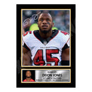 Deion Jones 1 Limited Edition Football Signed Print - American Footballer