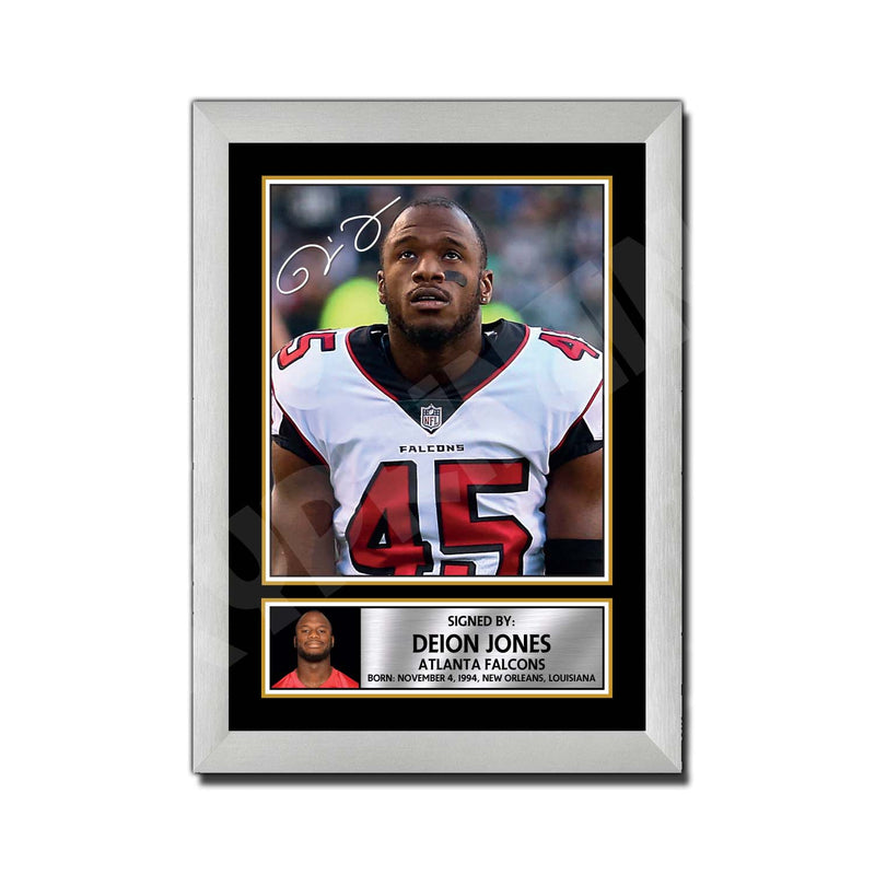 Deion Jones 1 Limited Edition Football Signed Print - American Footballer