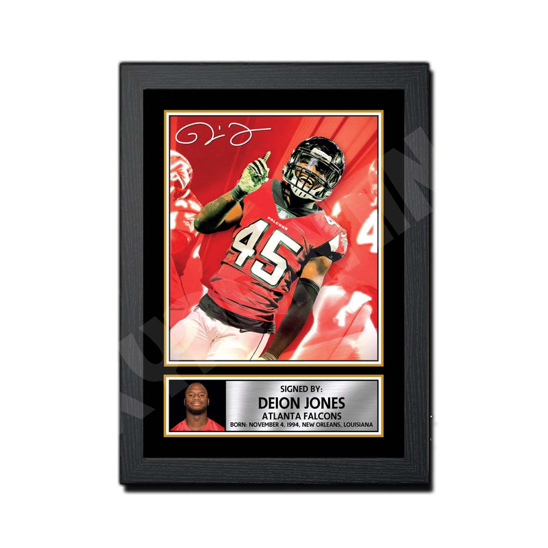 Deion Jones 2 Limited Edition Football Signed Print - American Footballer