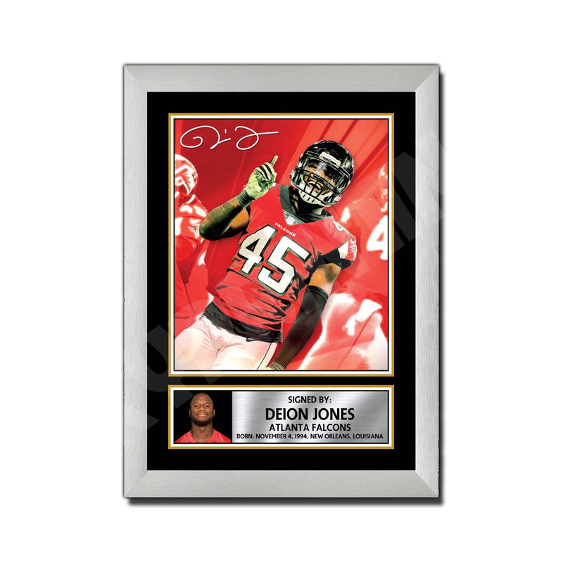Deion Jones 2 Limited Edition Football Signed Print - American Footballer
