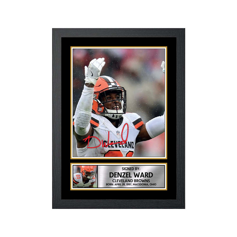 Denzel Ward Limited Edition Football Signed Print - American Footballer