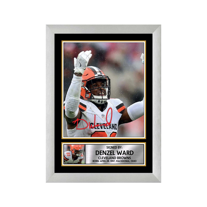 Denzel Ward Limited Edition Football Signed Print - American Footballer