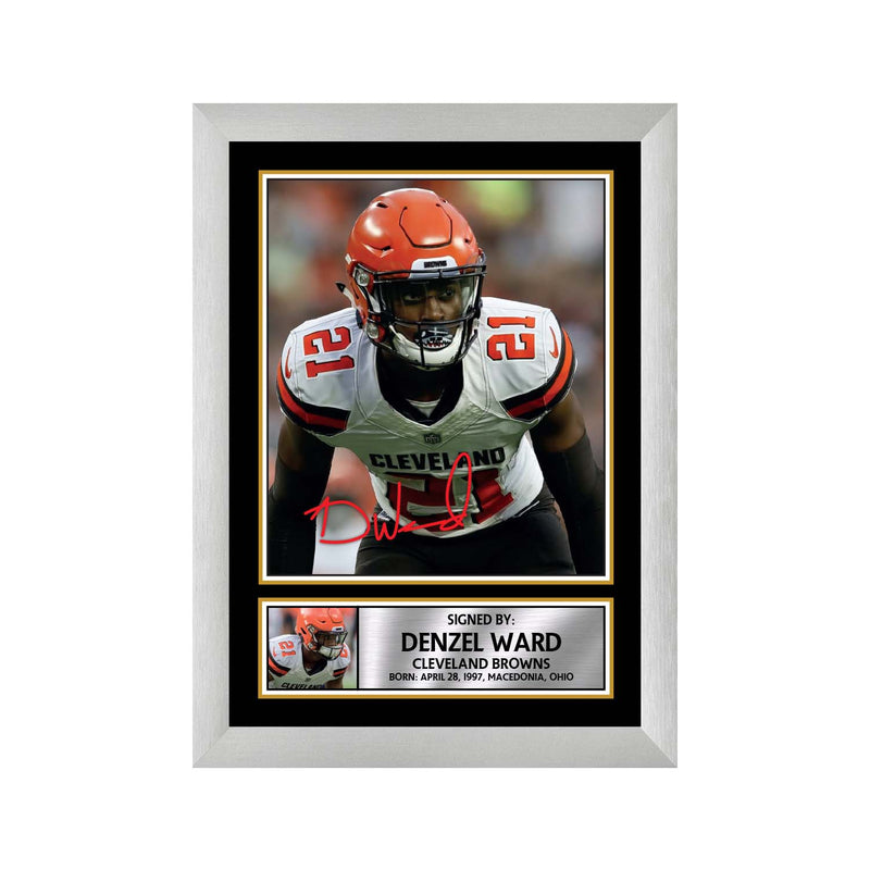 Denzel Ward 2 Limited Edition Football Signed Print - American Footballer