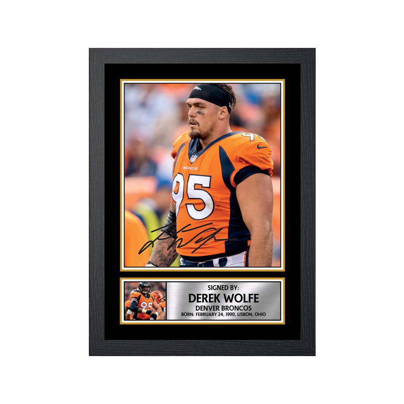 Derek Wolfe Limited Edition Football Signed Print - American Footballer