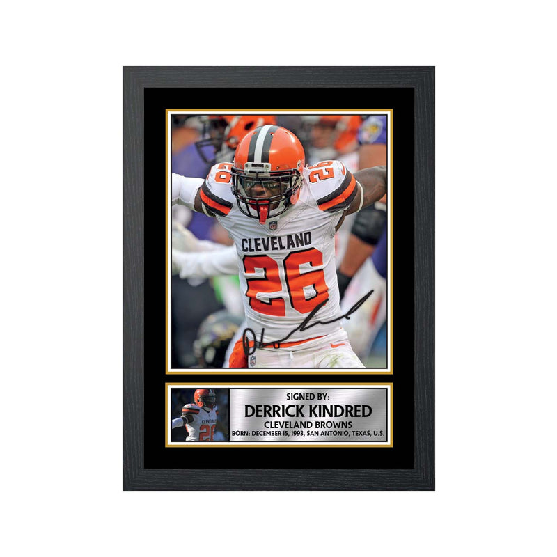 Derrick Kindred Limited Edition Football Signed Print - American Footballer