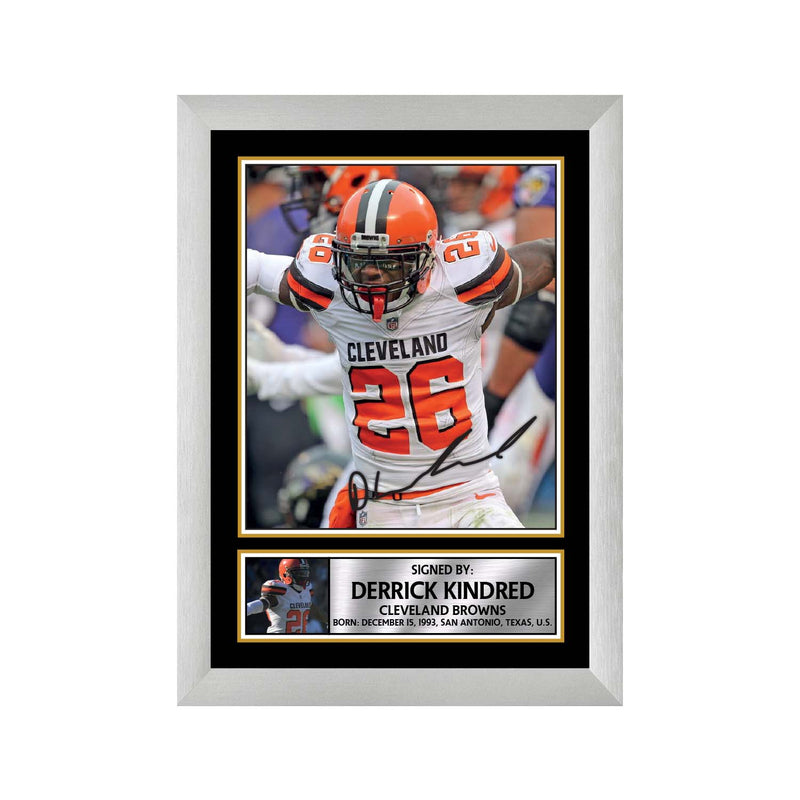 Derrick Kindred Limited Edition Football Signed Print - American Footballer