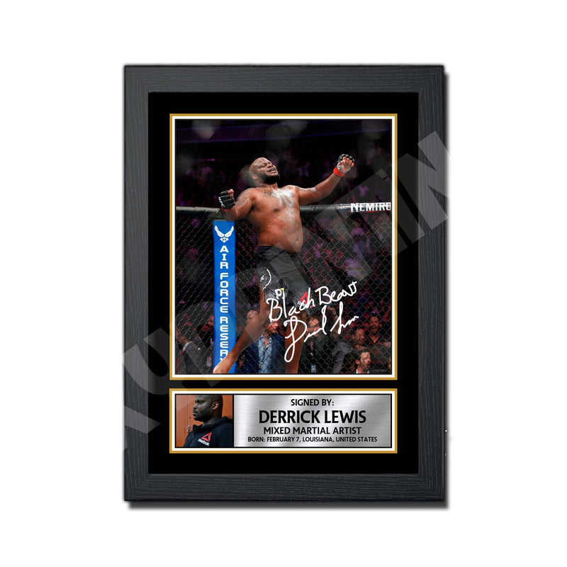 Derrick Lewis Limited Edition MMA Wrestler Signed Print - MMA Wrestling