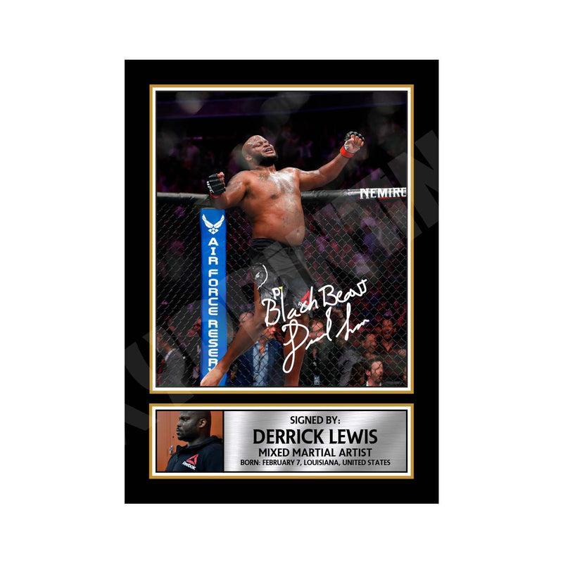 Derrick Lewis Limited Edition MMA Wrestler Signed Print - MMA Wrestling