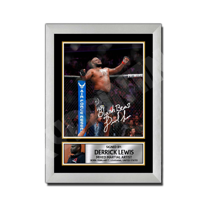 Derrick Lewis Limited Edition MMA Wrestler Signed Print - MMA Wrestling