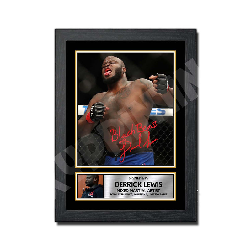 Derrick Lewis 2 Limited Edition MMA Wrestler Signed Print - MMA Wrestling