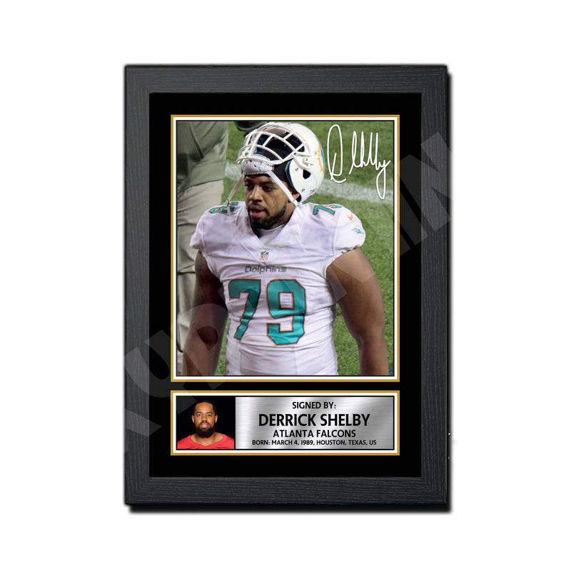 Derrick Shelby 1 Limited Edition Football Signed Print - American Footballer