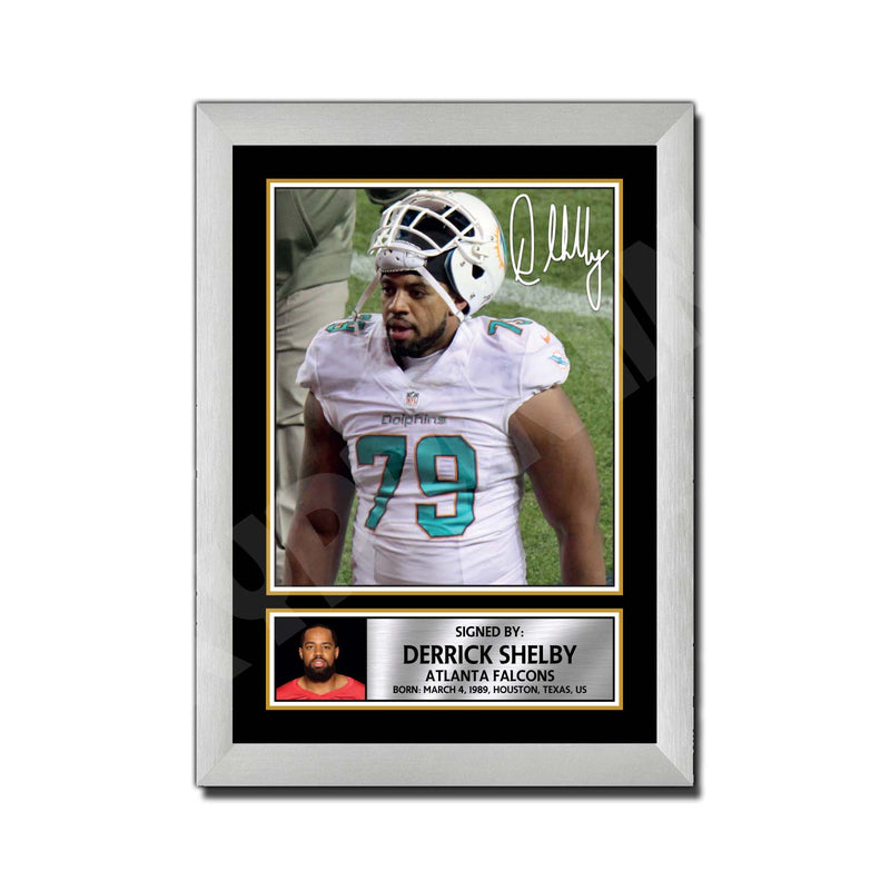 Derrick Shelby 1 Limited Edition Football Signed Print - American Footballer