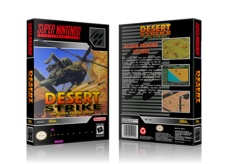 Desert Strike Replacement Nintendo SNES Game Case Or Cover