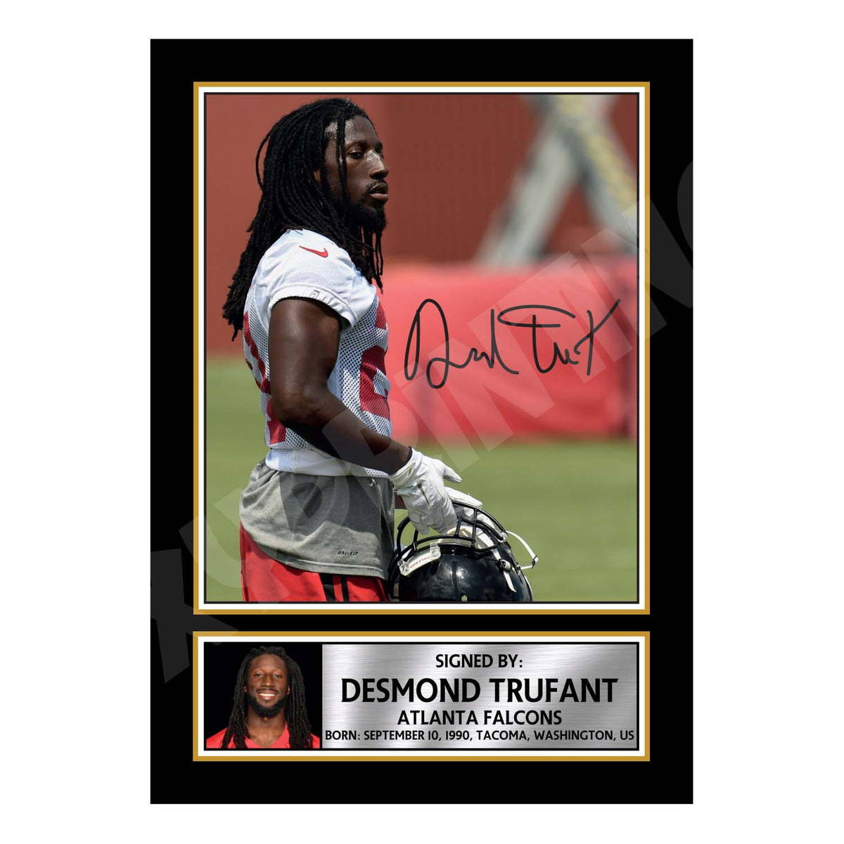 Desmond Trufant 1 American Football Printed Signature Print – A1 Print Only
