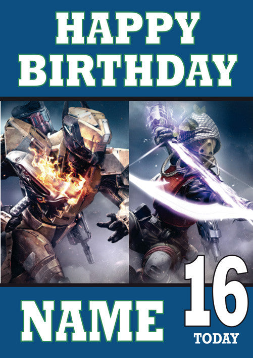 Destiny Design 2 THEME INSPIRED Kids Adult Personalised Birthday Card Birthday Card